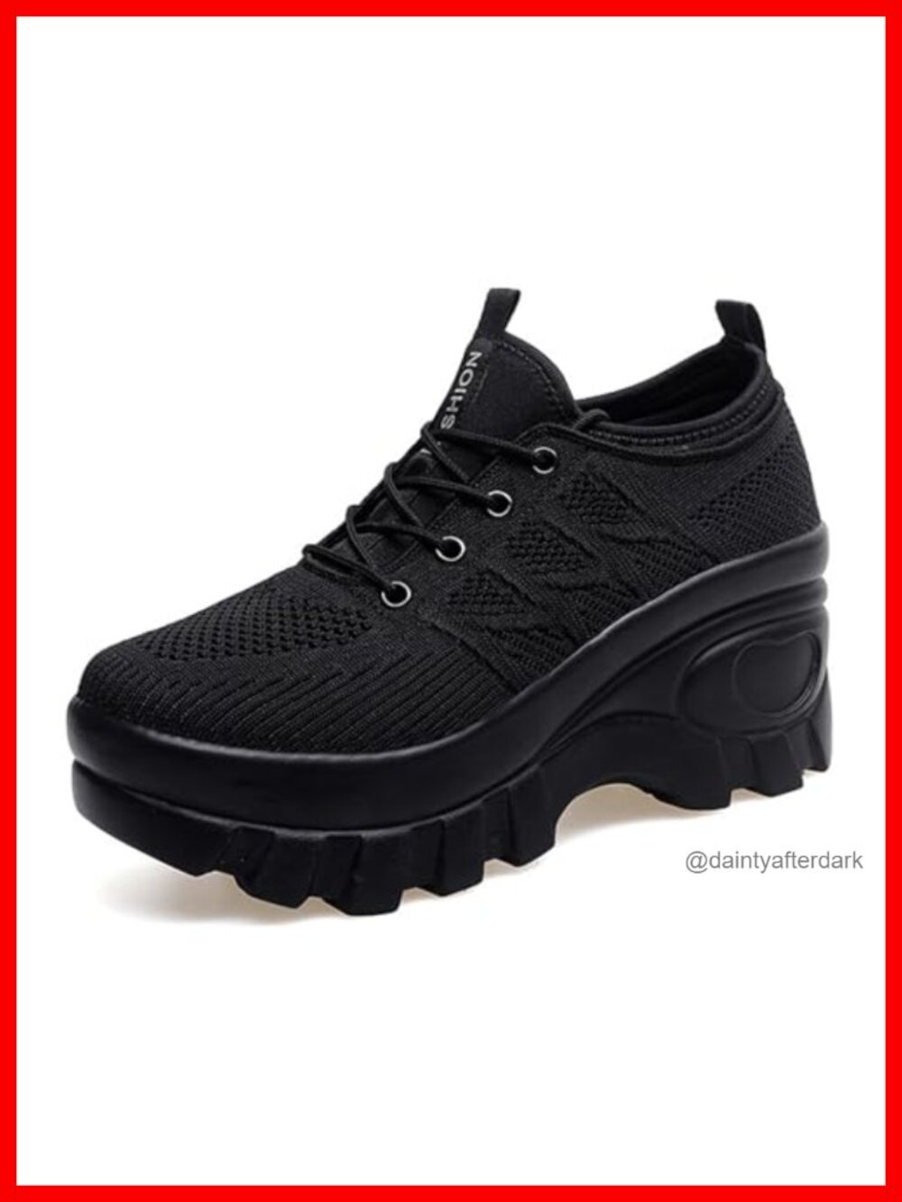 Women's Chunky Platform Orthopedic Walking Shoes Knitted Breathable Lace-Up Lug